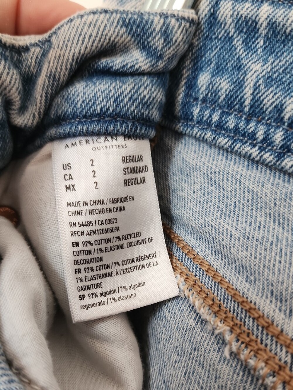 American Eagle Outfitters Light Blue Distressed Straight Leg Jeans - Picture 5 of 5
